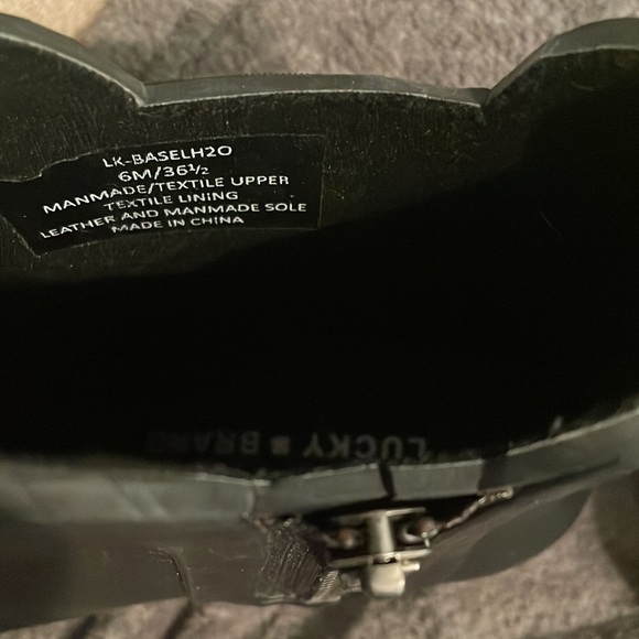 Brand new never worn Lucky Brand rain boots - black size 6M/36 1/2 in women’s - Picture 2 of 3